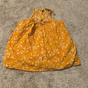 Anthropologie MAEVE Mustard Floral Top